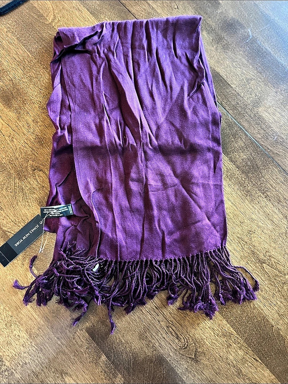 Jones New York Purple Fringe Scarf NWT